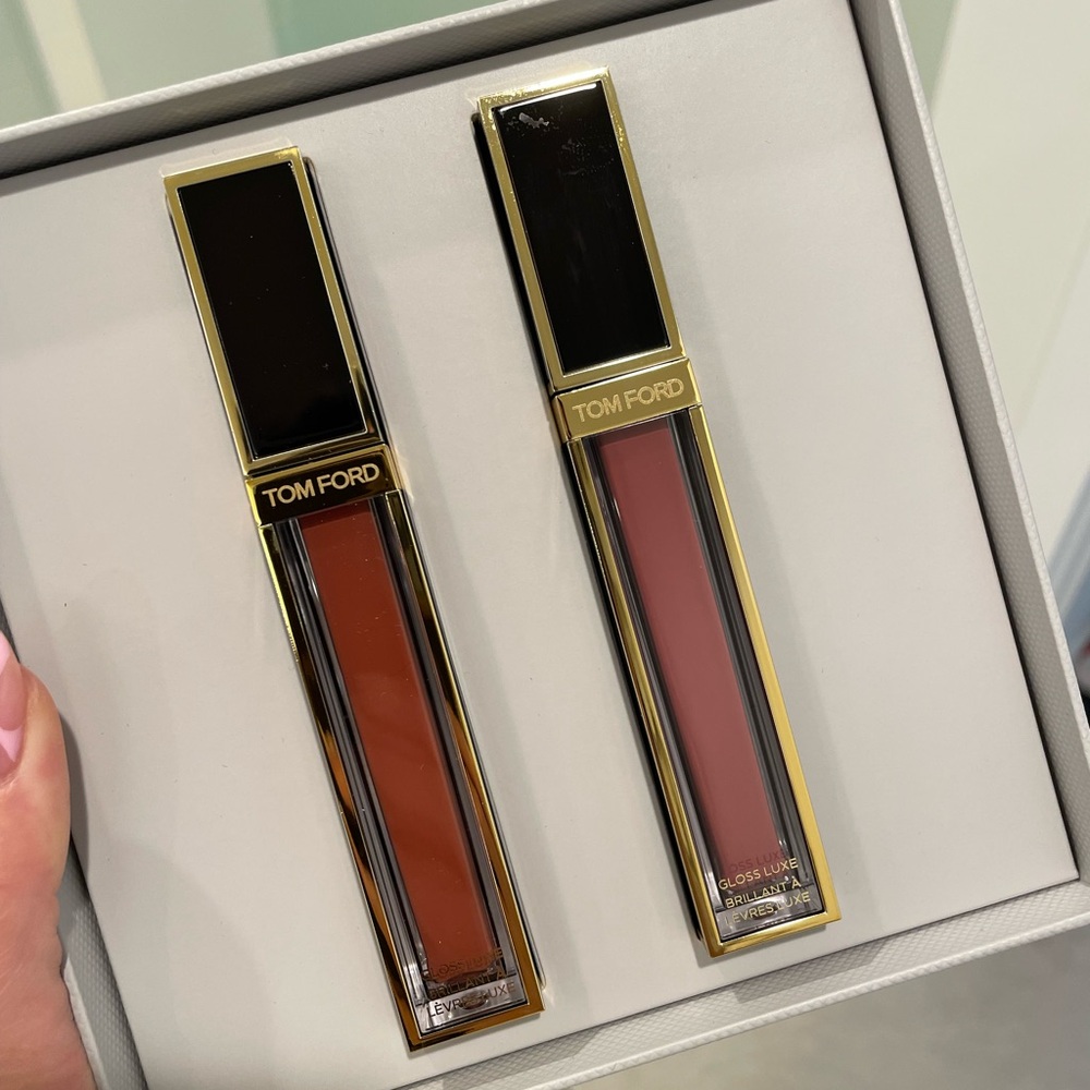 NEW Tom Ford Lip Gloss Set - inhibition & sunrise pink
